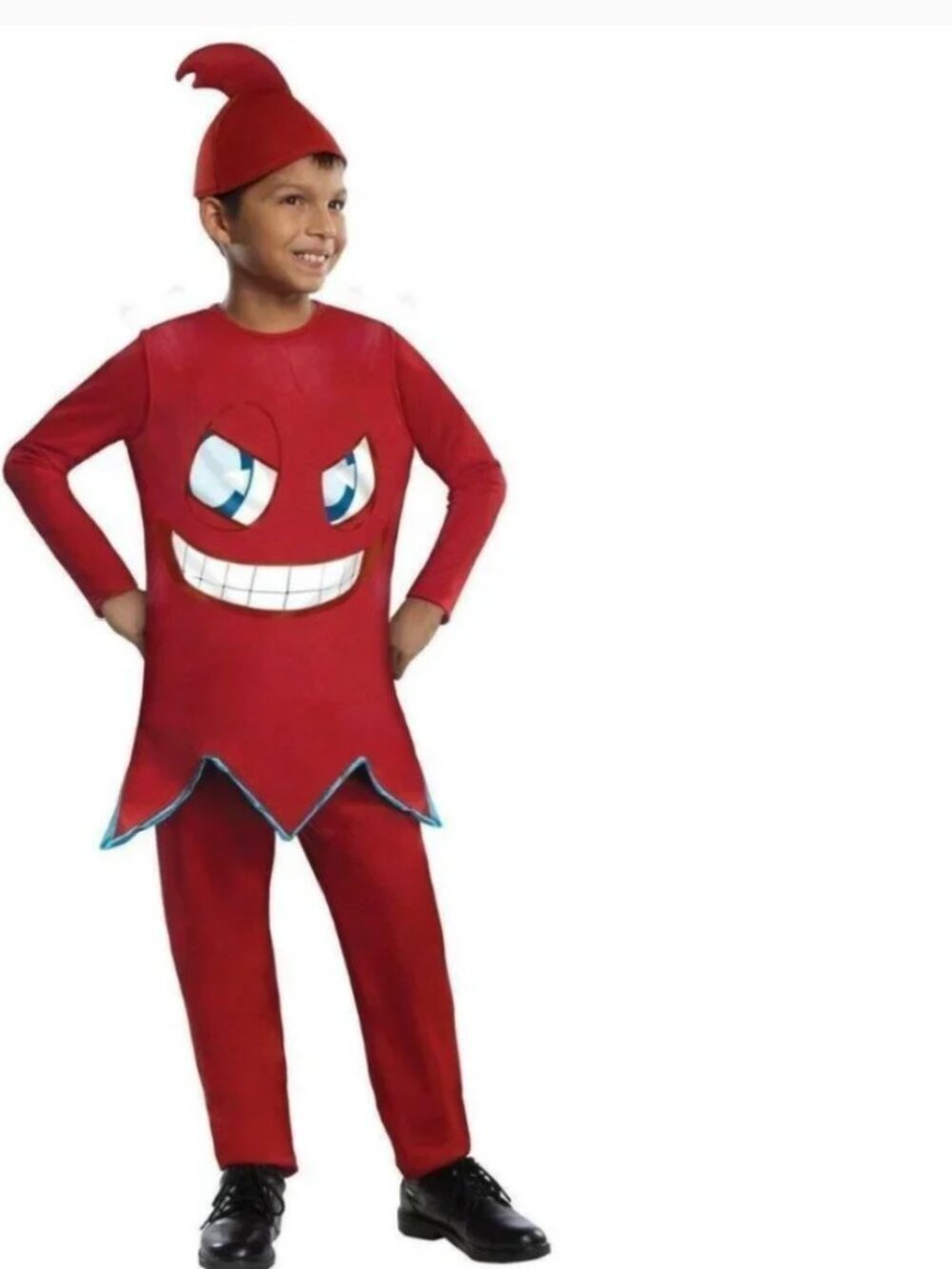 Pacman Blinky Halloween Costume 8/10 Red Pac-Man 3 Pc Shirt, Pants, Hat Boys